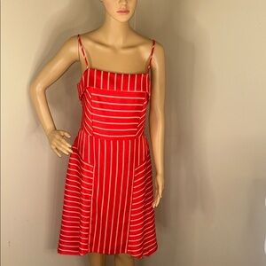 Banana Republic Asymmetrical Red and White Dress